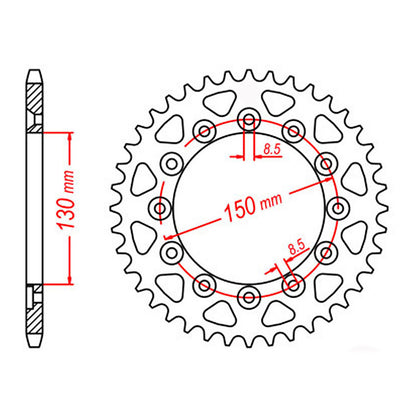 Sprocket Kit Honda VT250 - 520H 14/45