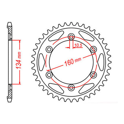 Sprocket Kit Honda CBR954RR '00-'03 Gold (recommended) - GB530ZXW 16/