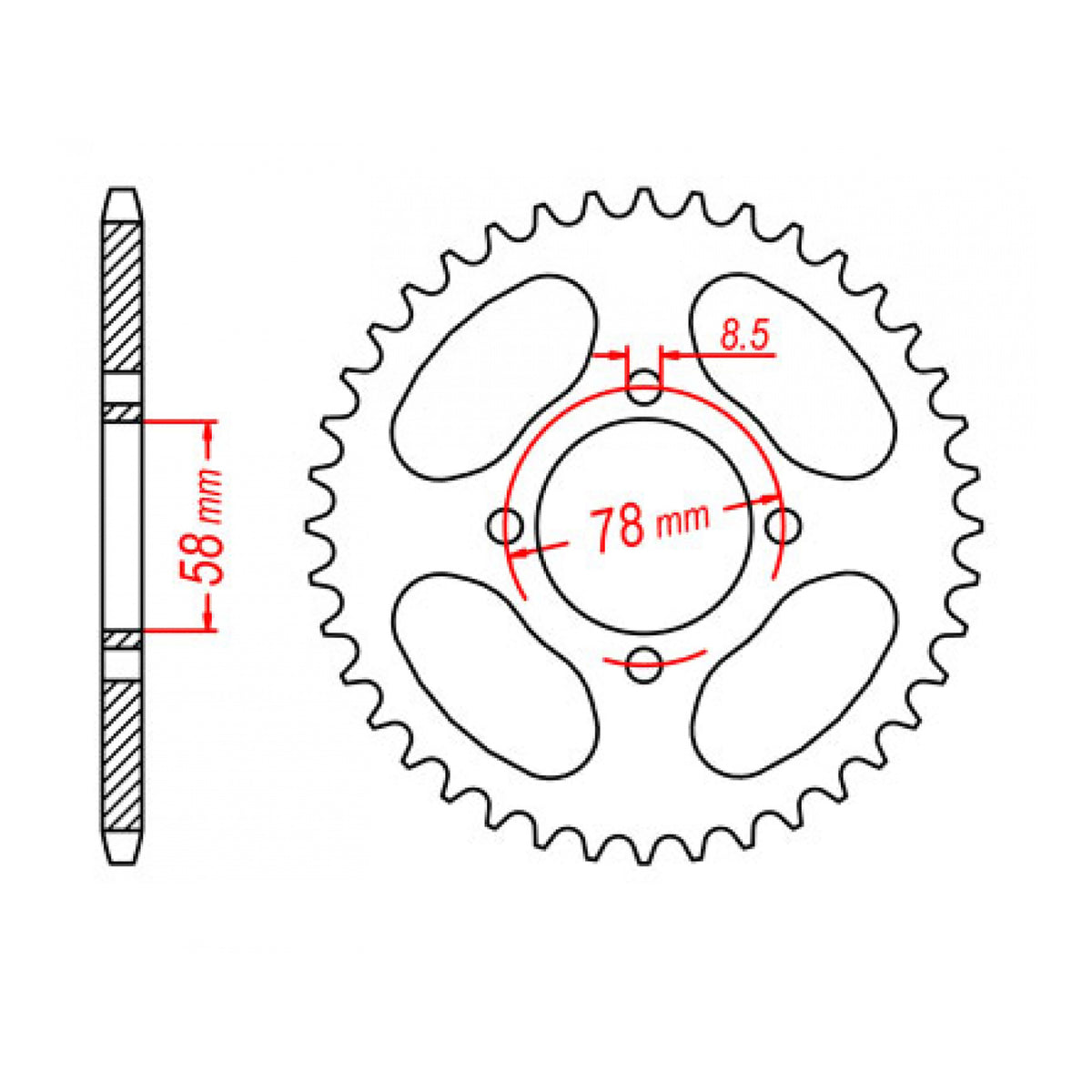 Sprocket Kit Suzuki GN125 - 428H 14/42