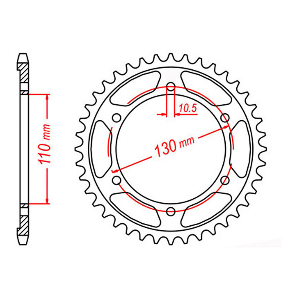 Sprocket Kit Yamaha YZF-R1 '04-'08 Gold (economy) - GB530XRE 17/45
