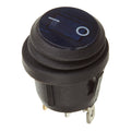 WHITES 12V ROCKER SWITCH ON-OFF BLU WATERPROOF ROUND