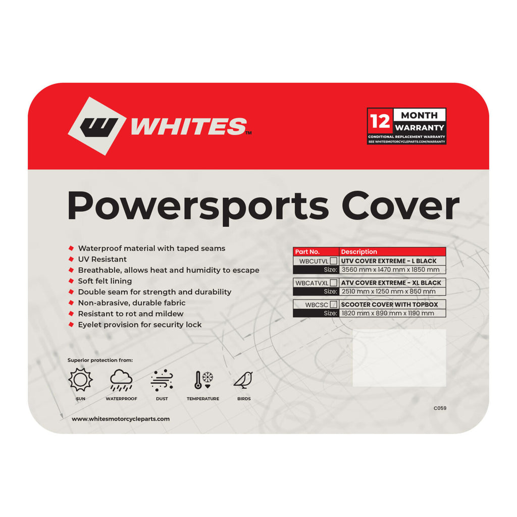 Whites Premium Bike Cover - Large UTV - Black