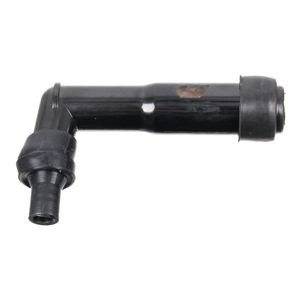 Whites Spark Plug Cap – Replaces XB05F – Long Right Angle – Black