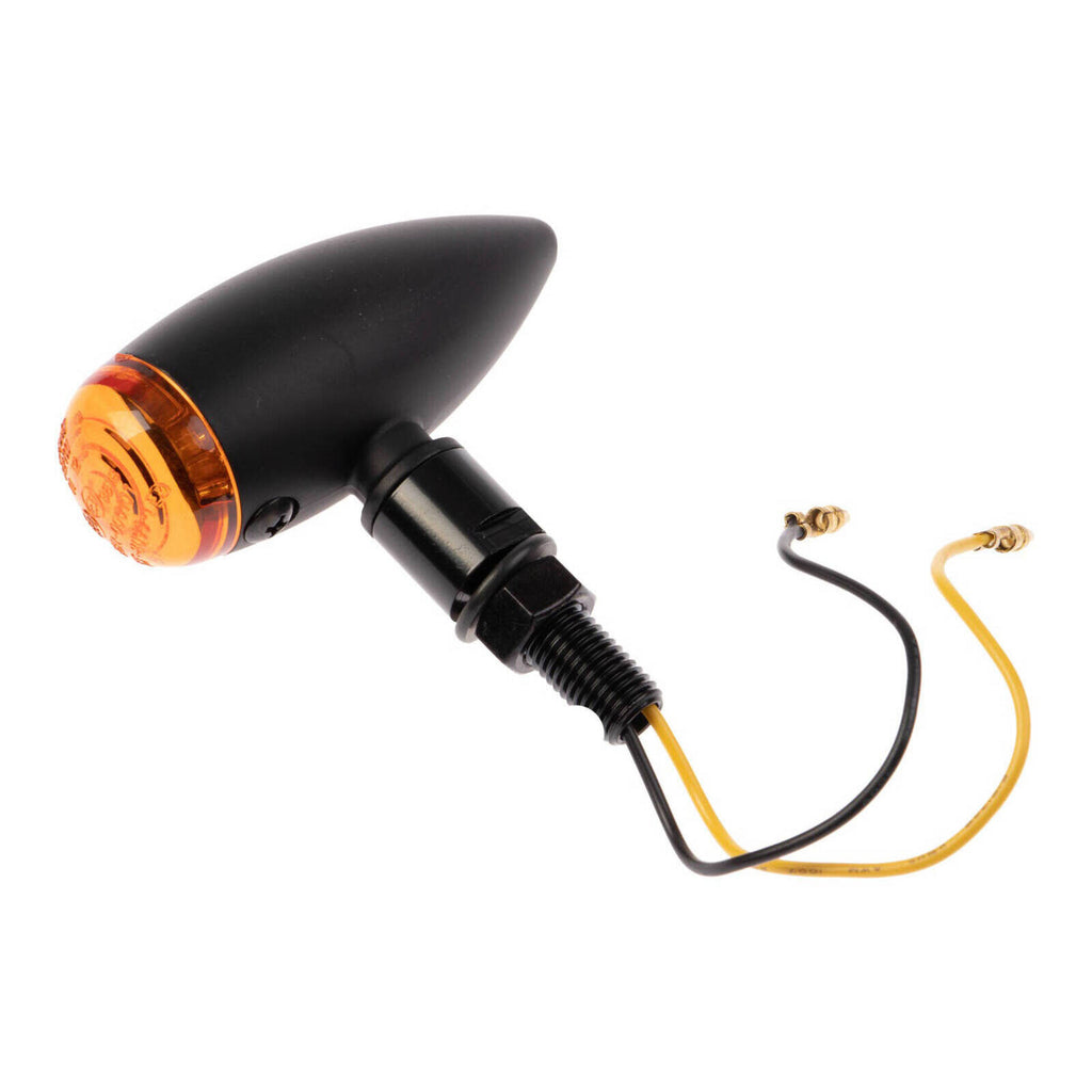 Whites LED Slimline Bullet Flasher Set Plain - Satin Black /Am