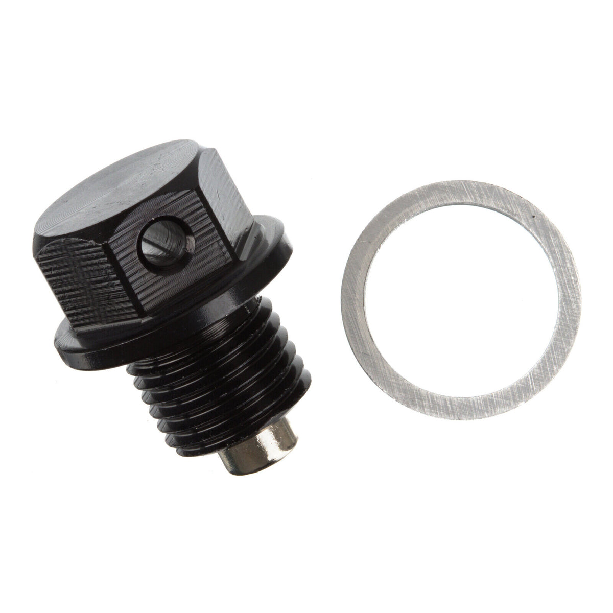Whites Magnetic Sump Plug M12 x 10 x 1.25 - Black