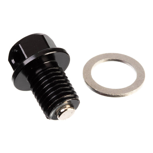 Whites Magnetic Sump Plug M12 x 15 x 1.5 - Black