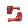 WHITES 90 DEGREE ALLOY VALVES 8.3MM (EURO/YAM) - RED (PAIR)