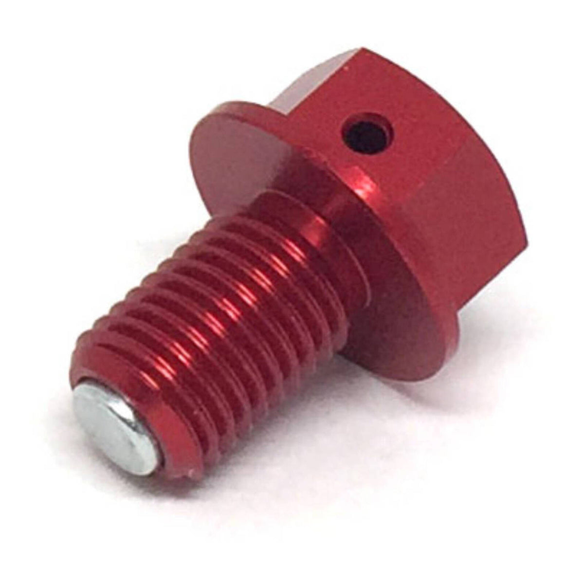Zeta Magnetic Drain Bolt M10x1.25x15 - Red