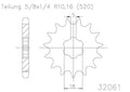 SPROCKET FRONT PSYCHIC MILD CARBON STEEL KAWASAKI KX125 94-08