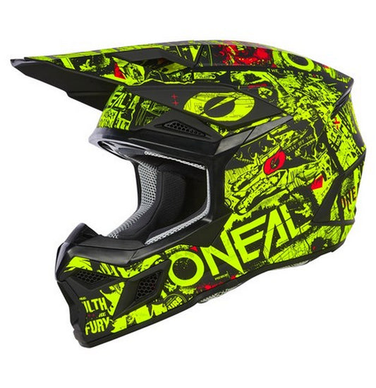 O'Neal 2025 Youth 3SRS ATTACK Helmet - Black/Neon Yellow