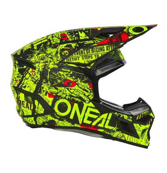 O'Neal 2025 Youth 3SRS ATTACK Helmet - Black/Neon Yellow