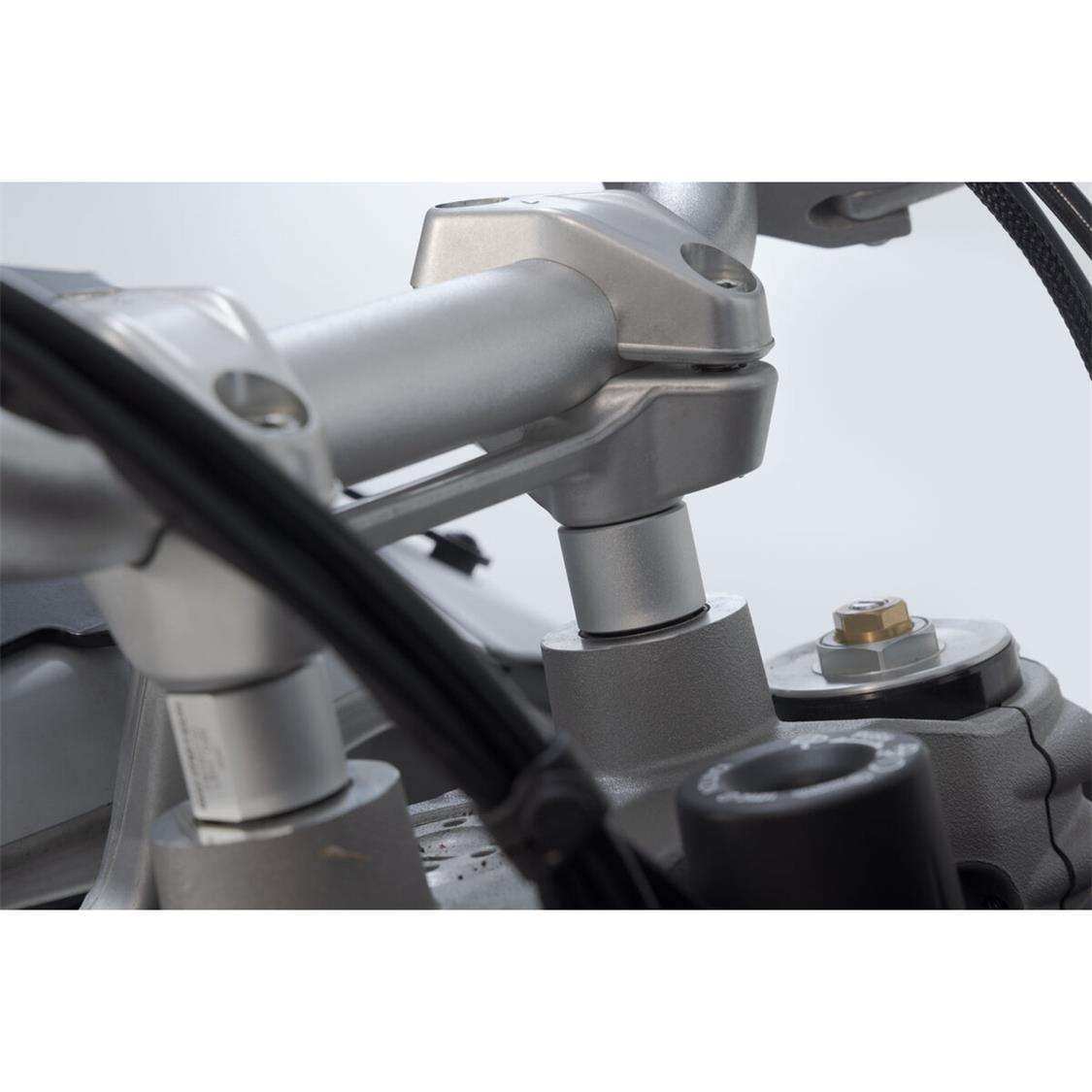 HANDLEBAR BAR RISER SW MOTECH 28MM HANDLEBARS SILVER DUCATI DESERT X 22-ON
