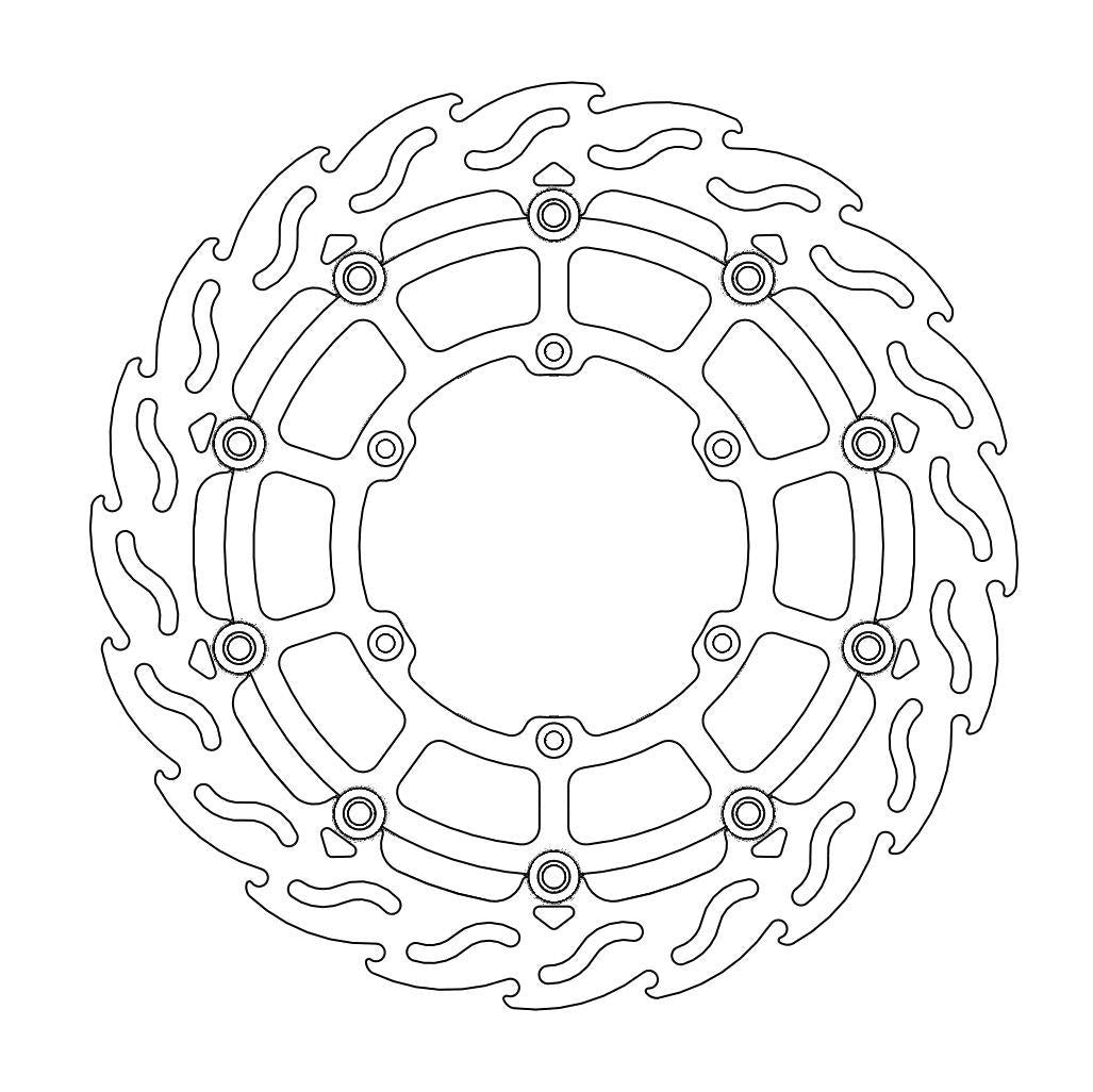 BRAKE DISC FRONT MOTO MASTER FLAME 320MM OVERSIZE KAWASAKI SUZUKI YAMAHA