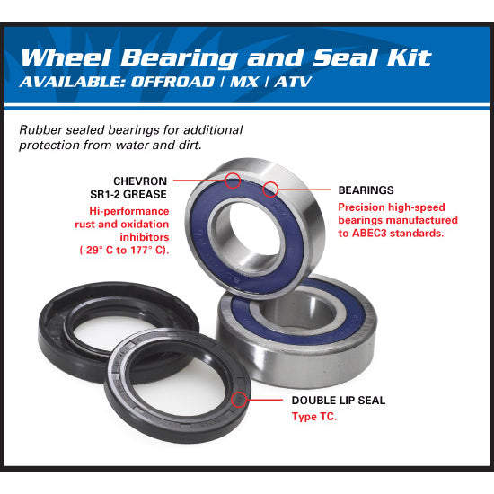 ALL BALLS WHEEL BEARING KIT REAR BETA DUCATI TRIUMPH