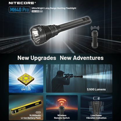 NITECORE MH40 PRO 3500 LUMEN UHI BRIGHT LONG RANGE HUNTING FLASHLIGHT