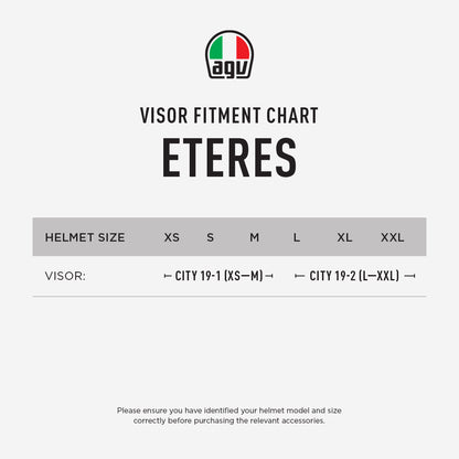 AGV ETERES VISOR FITMENT