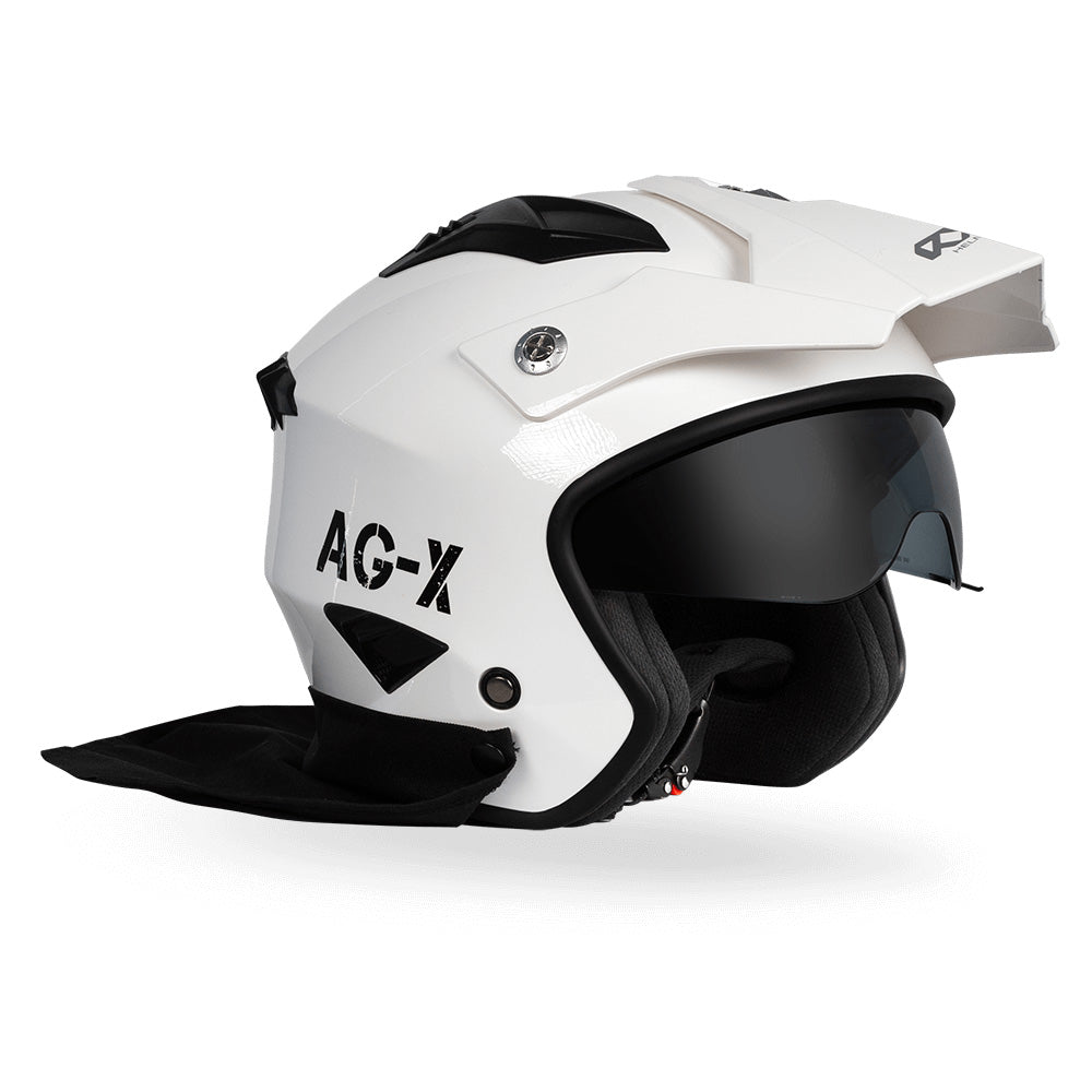 RXT AG-X Farm Helmet - White + neck curtain