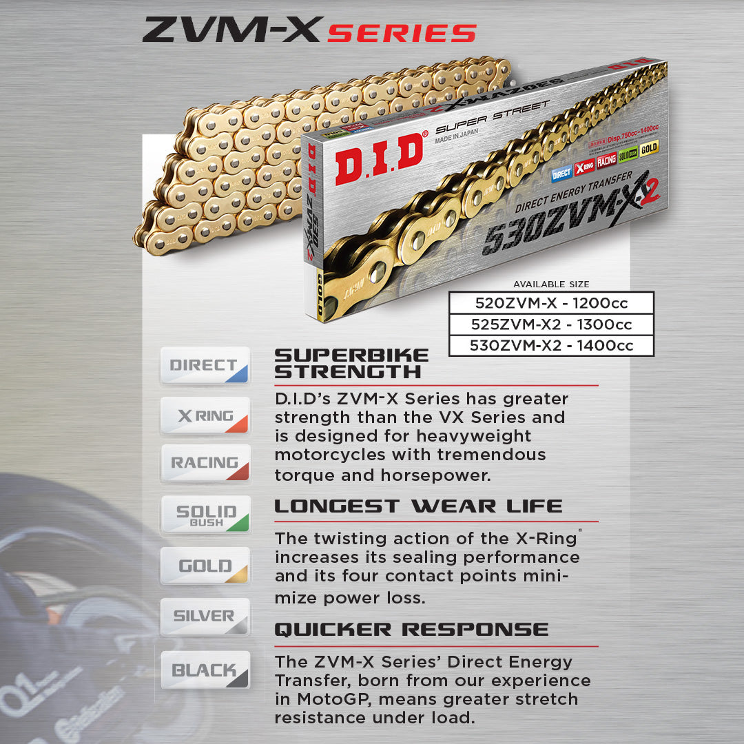 DID 530ZVM-X2 Super Street - X-Ring Chain – Timaru Yamaha