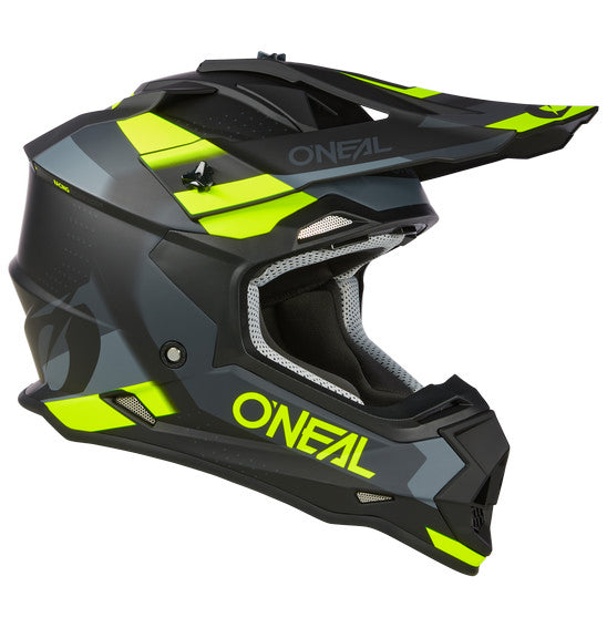O'Neal 2SRS SPYDE V.23 Helmet - Black/Grey/Neon Yellow