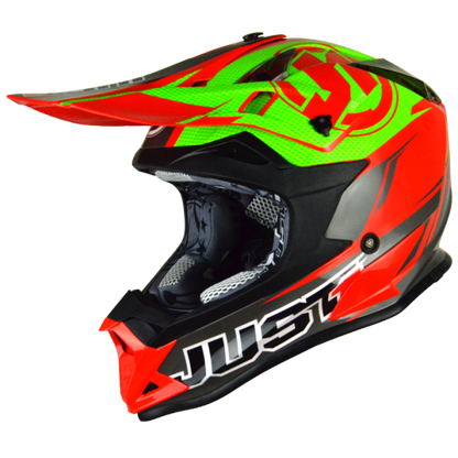 JUST1 J32 Pro Rave Red/Lime MX Helmet