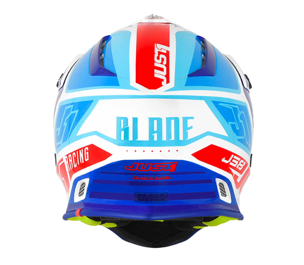 JUST1 J38 Blade MX Helmet - Blue/Red/White Gloss