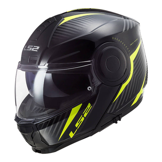 LS2 FF902 Scope Matte Black/HiVis Yellow Flip Front Road Helmet