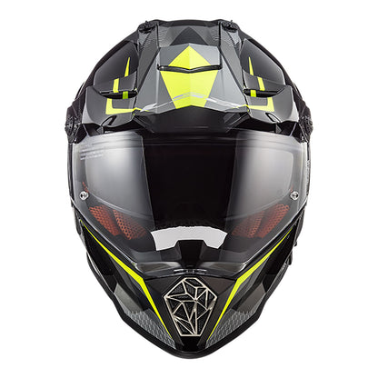 LS2 MX436 Pioneer Ring Black/Titanium/HiVis Helmet L