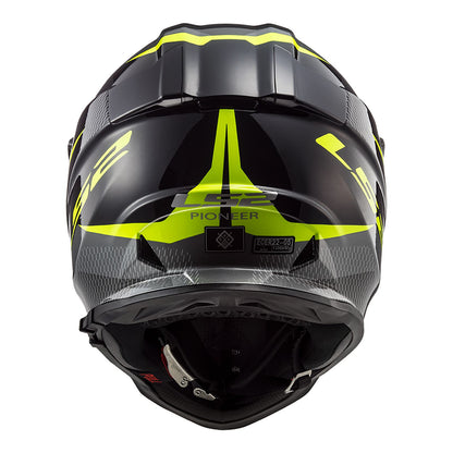 LS2 MX436 Pioneer Ring Black/Titanium/HiVis Helmet L