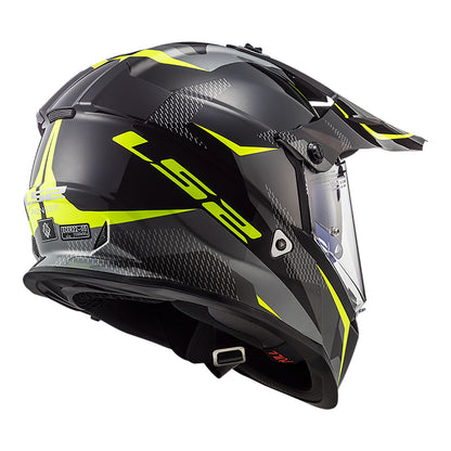 LS2 MX436 Pioneer Ring Black/Titanium/HiVis Helmet L