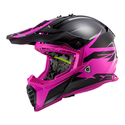 LS2 MX437 Fast Evo Roar Mat Blk/Pink Helmet Sz S