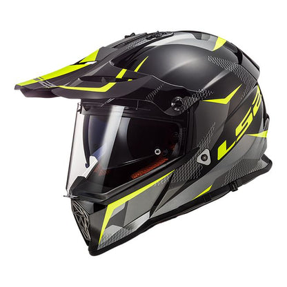 LS2 MX436 Pioneer Ring Black/Titanium/HiVis Helmet L