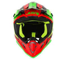JUST1 J38 Blade MX Helmet - Red/Lime/Black Matt