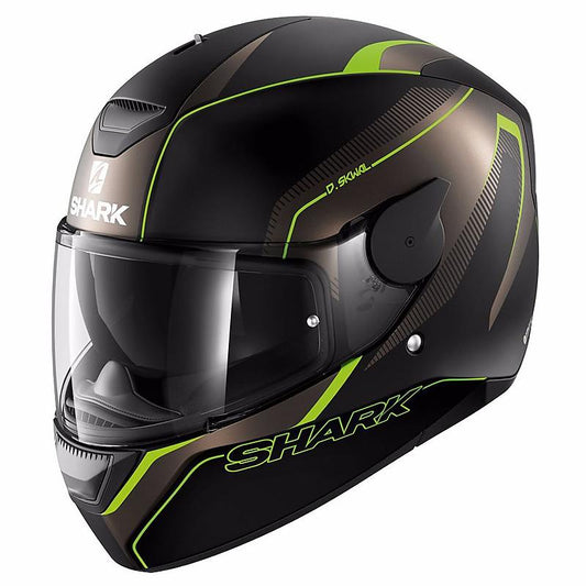 D-Skwal Rakken Mat Black/Ant/Green Full Face Road Helmet