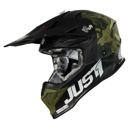 JUST1 J39 Kinetic Green Camo Black Matt Helmet