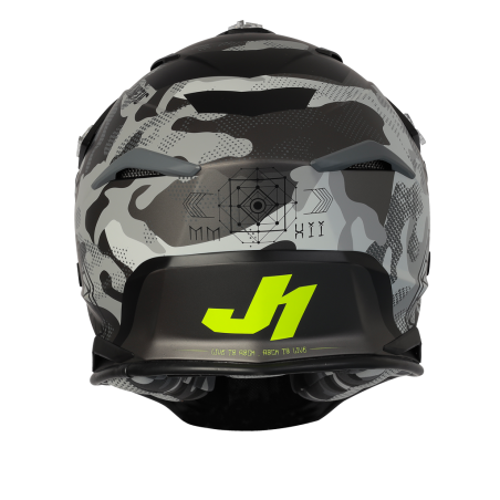 JUST1 J39 Kinetic Grey Camo Fluro Yellow/Red/ Black Matt Helmet